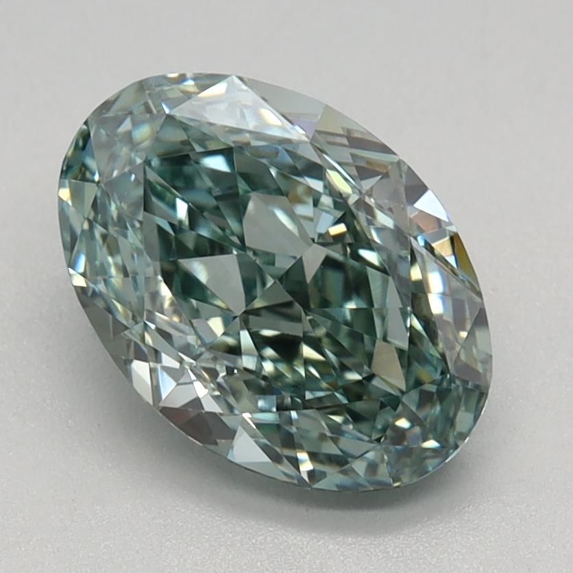 1.52 Ct. Fancy Vivid Green Oval Lab Grown Diamond