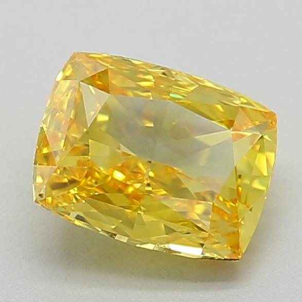0.77 Ct. Fancy Vivid  Yellow Cushion Lab Grown Diamond