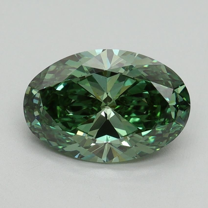 2.04 Ct. Fancy Vivid Pacific Green Oval Lab Grown Diamond