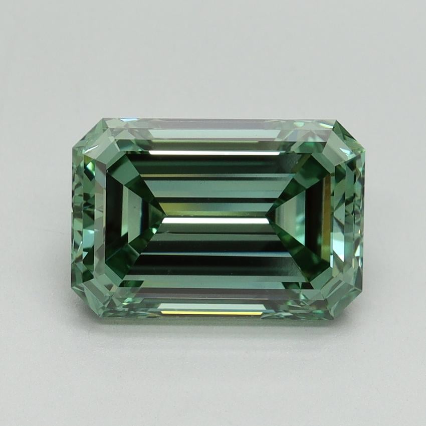 3.14 Ct. Fancy Vivid Pacific Green Emerald Lab Grown Diamond