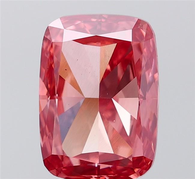 5.34 Ct. Fancy Vivid  Pink Cushion Lab Grown Diamond