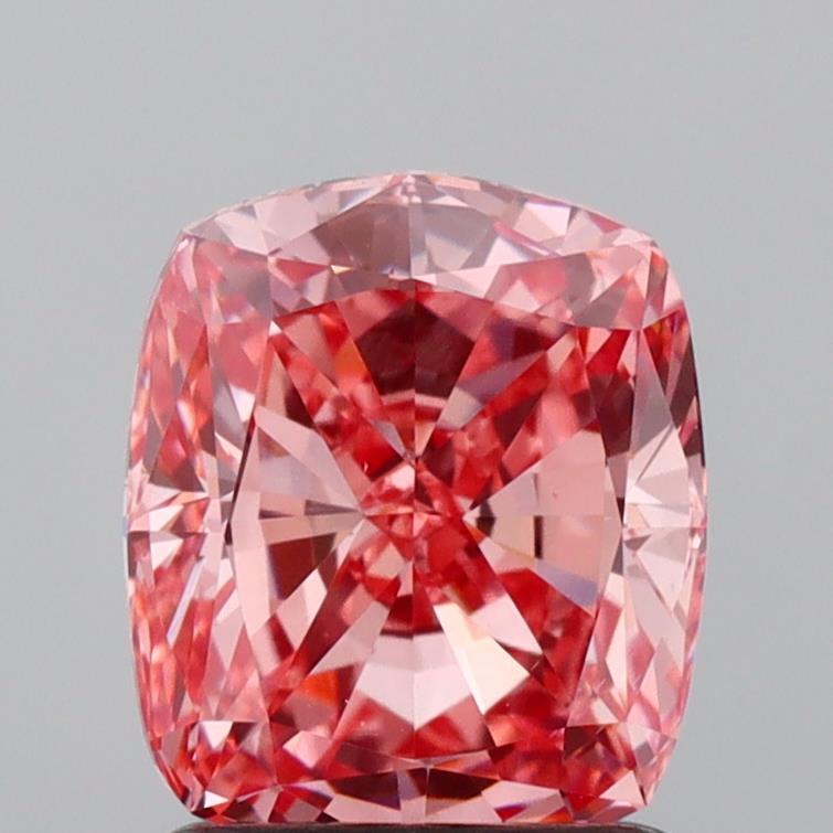 1.54 Ct. Fancy Vivid  Pink Cushion Lab Grown Diamond