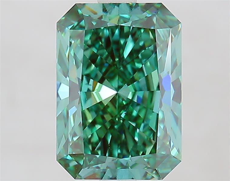 2.54 Ct. Fancy Vivid  Green Radiant Lab Grown Diamond
