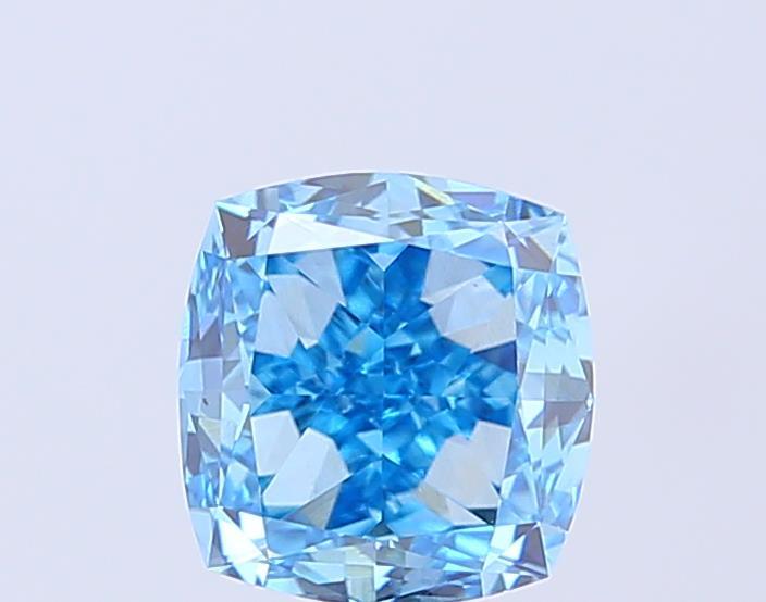 2.00 Ct. Fancy Vivid Blue Cushion Lab Grown Diamond