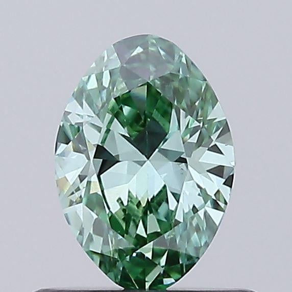 0.43 Ct. Fancy Vivid Green Oval Lab Grown Diamond