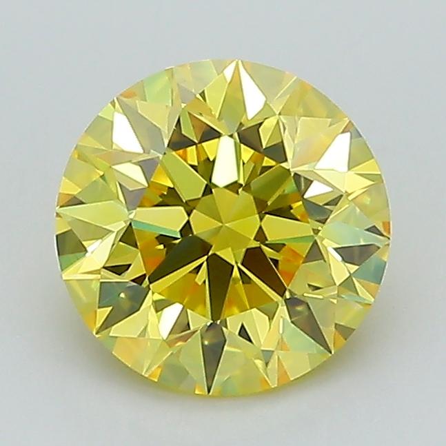 1.27 Ct. Fancy Vivid Yellow Round Lab Grown Diamond