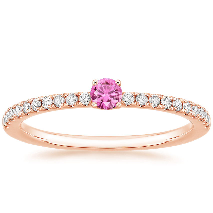 Rose Gold Aster Pink Sapphire and Diamond Ring