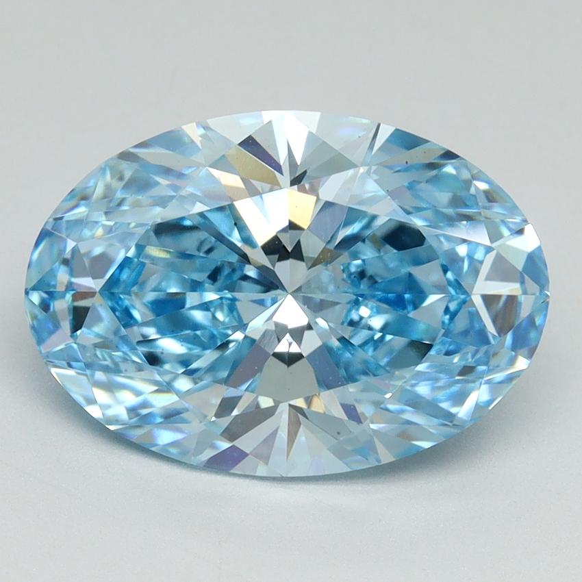 4.24 Ct. Fancy Vivid Blue Oval Lab Grown Diamond