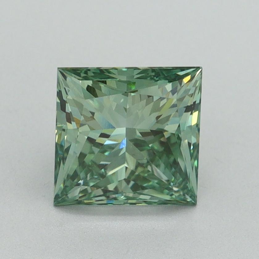 1.53 Ct. Fancy Vivid Green Princess Lab Grown Diamond