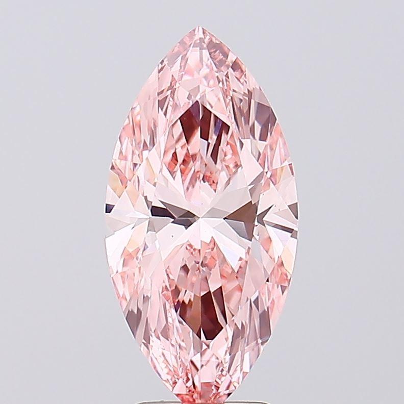 3.49 Ct. Fancy Vivid Pink Marquise Lab Grown Diamond