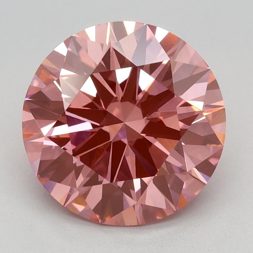 2.58 Ct. Fancy Vivid Pink Round Lab Grown Diamond