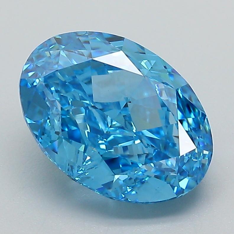 3.02 Ct. Fancy Vivid Blue Oval Lab Grown Diamond