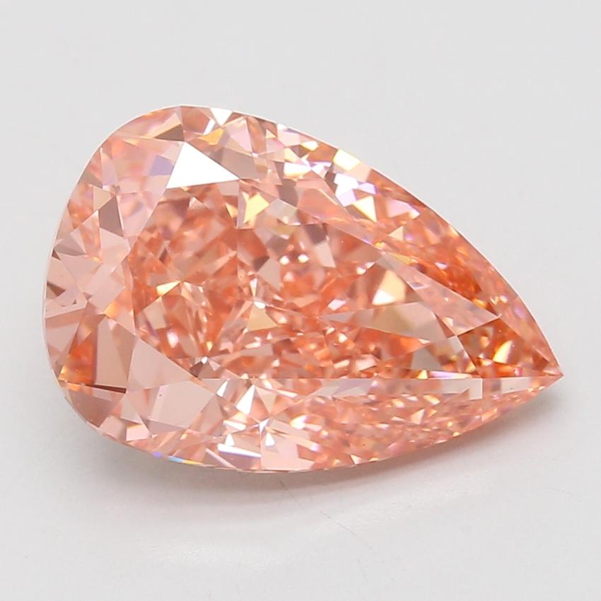 7.09 Ct. Fancy Vivid Pink Pear Lab Grown Diamond