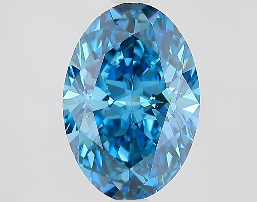 2.41 Ct. Fancy Vivid Blue Oval Lab Grown Diamond