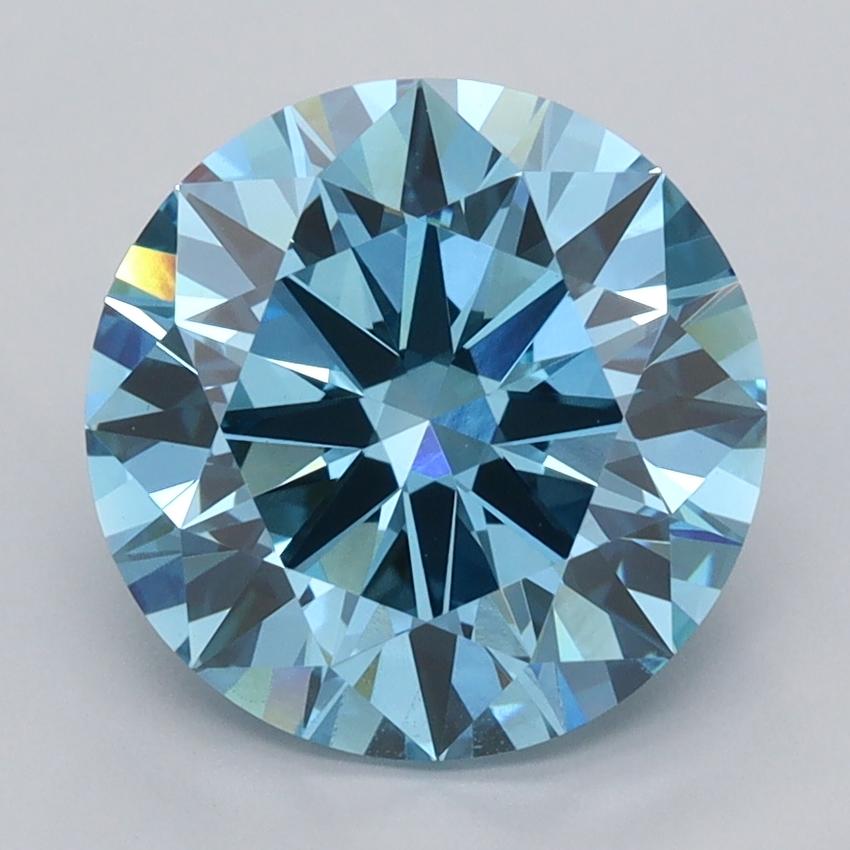 3.46 Ct. Fancy Vivid  Blue Round Lab Grown Diamond