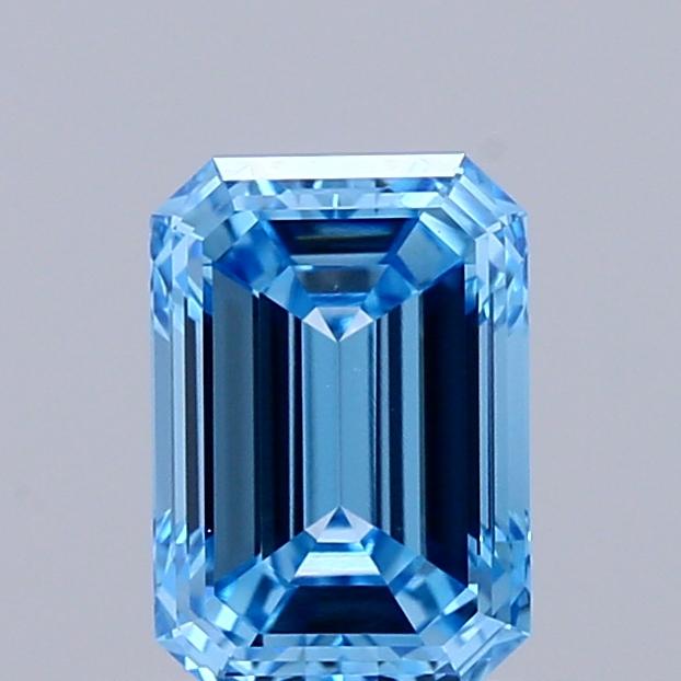 0.76 Ct. Fancy Vivid  Blue Emerald Lab Grown Diamond