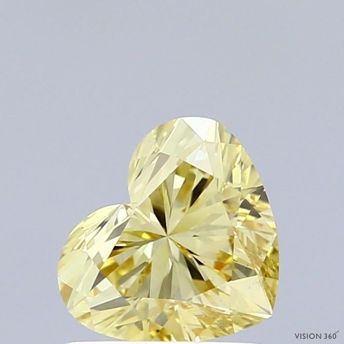 1.08 Ct. Fancy Intense  Yellow Heart Lab Grown Diamond