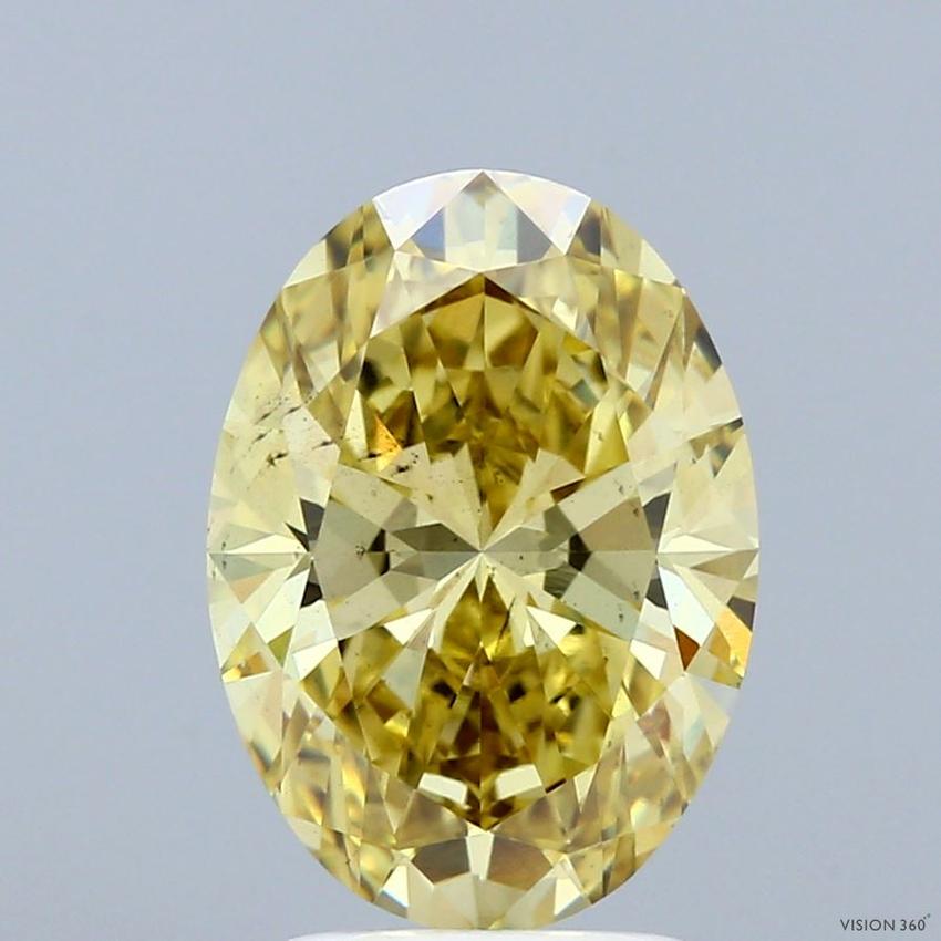 3.06 Ct. Fancy Intense Yellow Oval Lab Grown Diamond