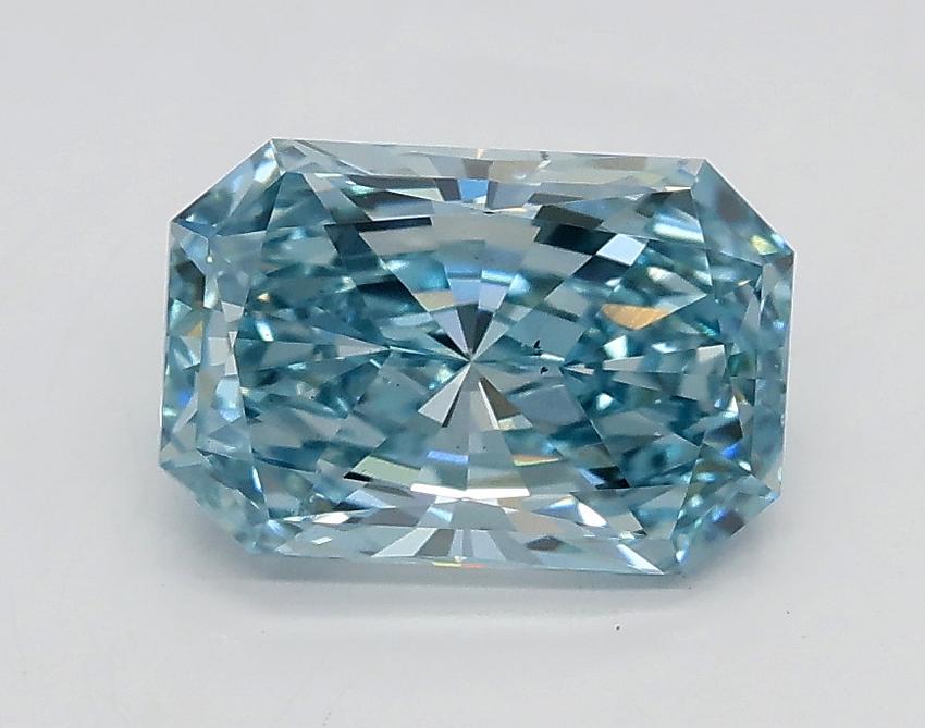 1.20 Ct. Fancy Intense Greenish Blue Radiant Lab Grown Diamond