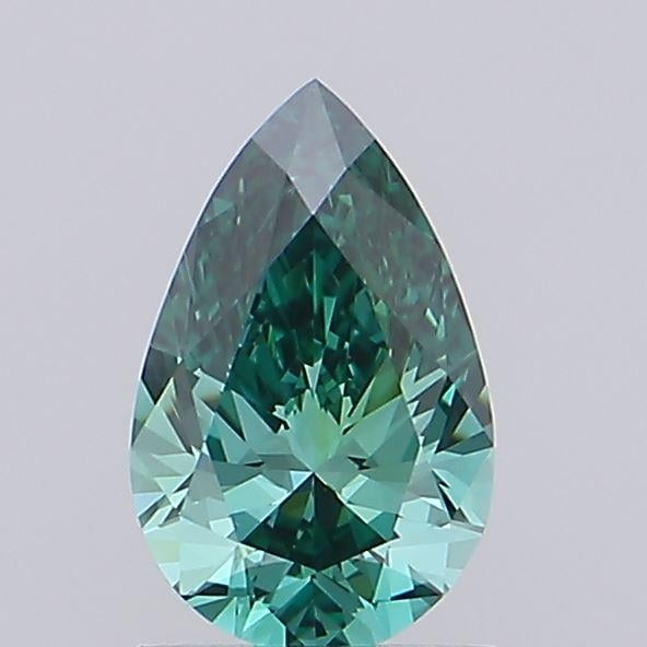0.90 Ct. Fancy Vivid Green Pear Lab Grown Diamond