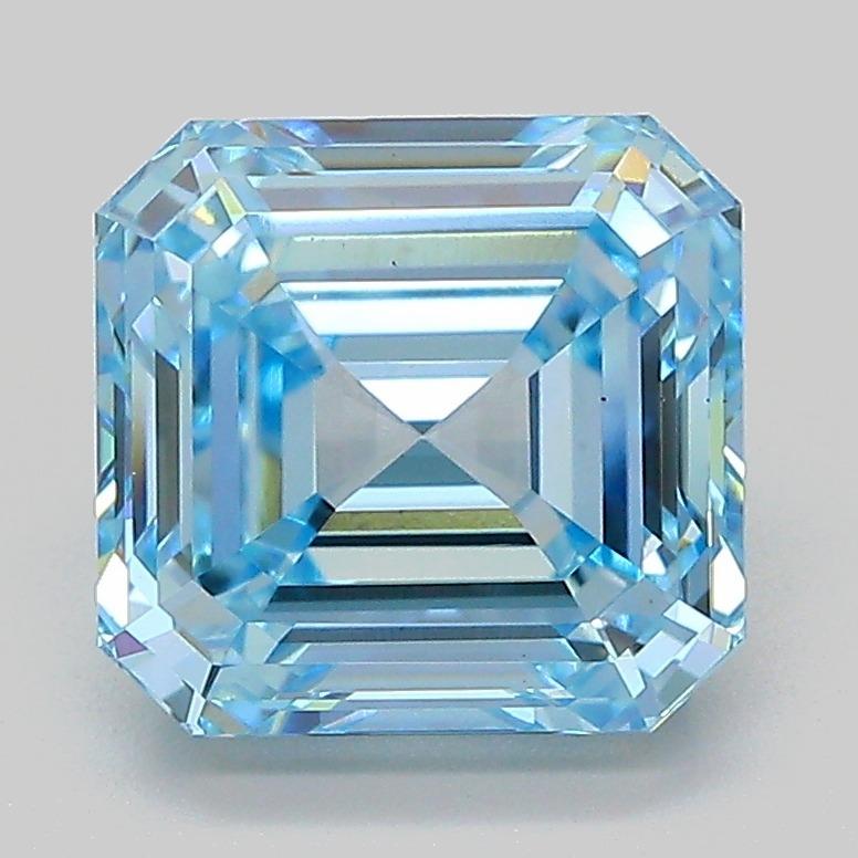 3.01 Ct. Fancy Vivid  Blue Asscher Lab Grown Diamond