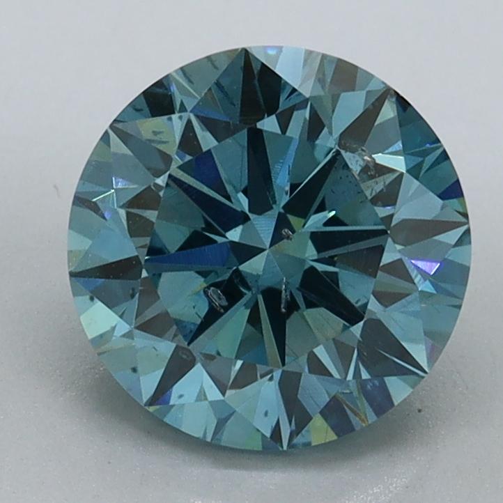 1.73 Ct. Fancy Vivid Malibu Blue Round Lab Grown Diamond