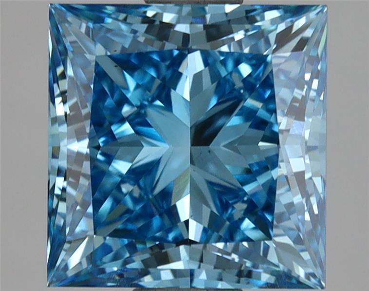3.09 Ct. Fancy Vivid Blue Princess Lab Grown Diamond