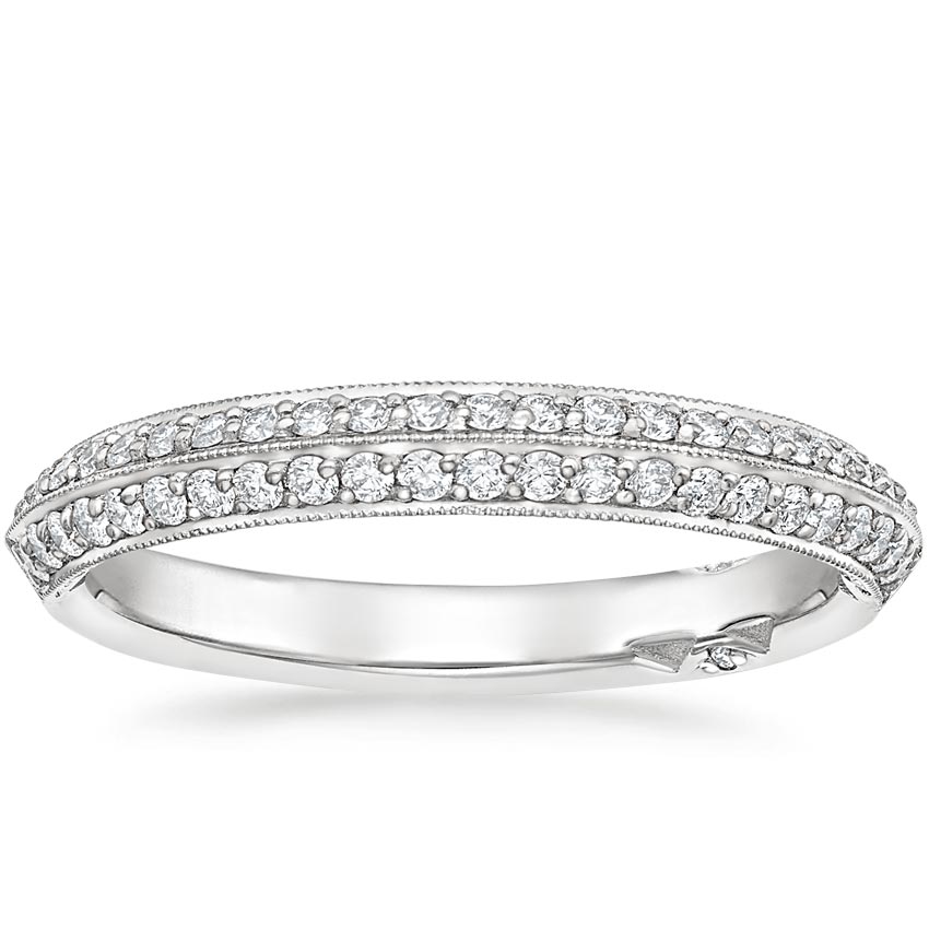 18K White Gold Tacori Sculpted Crescent Knife Edge Diamond Ring (1/3 ct. tw.), large top view
