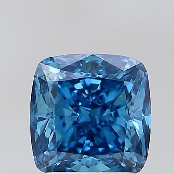 2.00 Ct. Fancy Vivid Blue Cushion Lab Grown Diamond