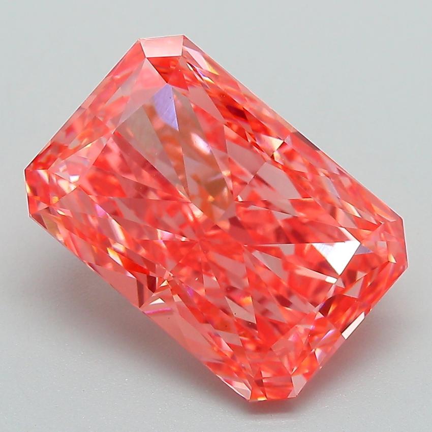5.61 Ct. Fancy Vivid Pink Radiant Lab Grown Diamond