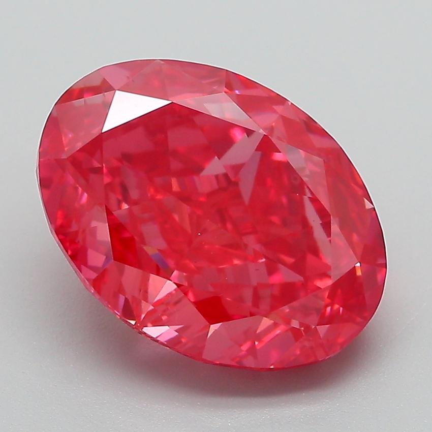 5.02 Ct. Fancy Vivid  Pink Oval Lab Grown Diamond