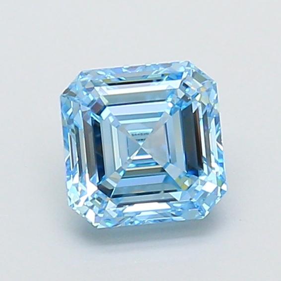 1.06 Ct. Fancy Vivid Blue Asscher Lab Grown Diamond