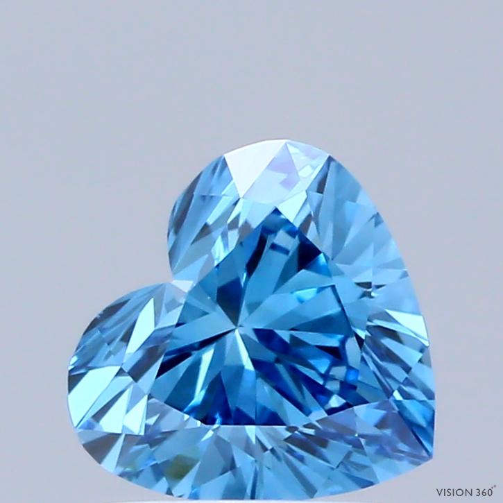 0.83 Ct. Fancy Vivid Blue Heart Lab Grown Diamond