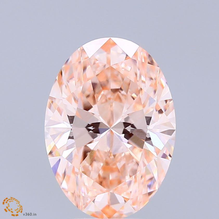 3.08 Ct. Fancy Vivid Pink Oval Lab Grown Diamond