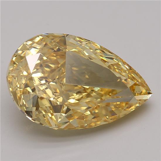 8.31 Ct. Fancy Vivid Yellow Pear Lab Grown Diamond