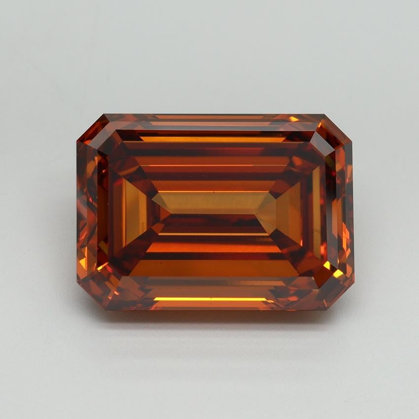 11.67 Ct. Fancy Vivid Orange Emerald Lab Grown Diamond