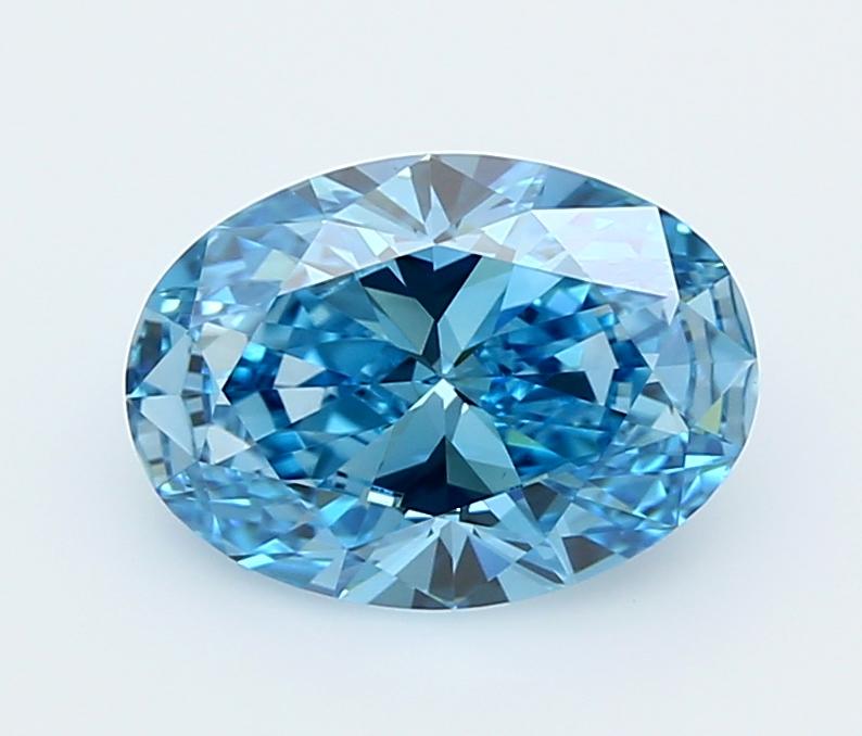 2.03 Ct. Fancy Vivid  Blue Oval Lab Grown Diamond