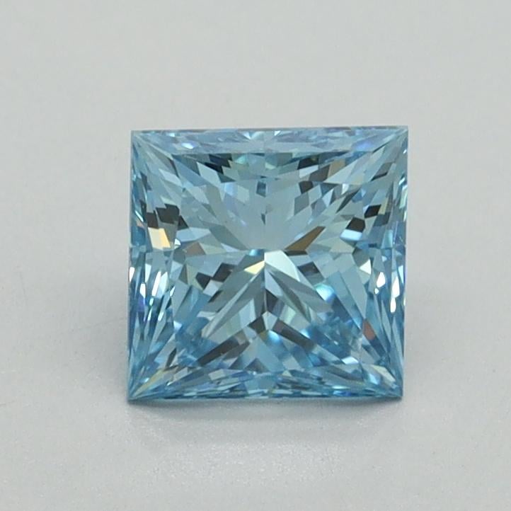 0.91 Ct. Fancy Vivid Blue Princess Lab Grown Diamond