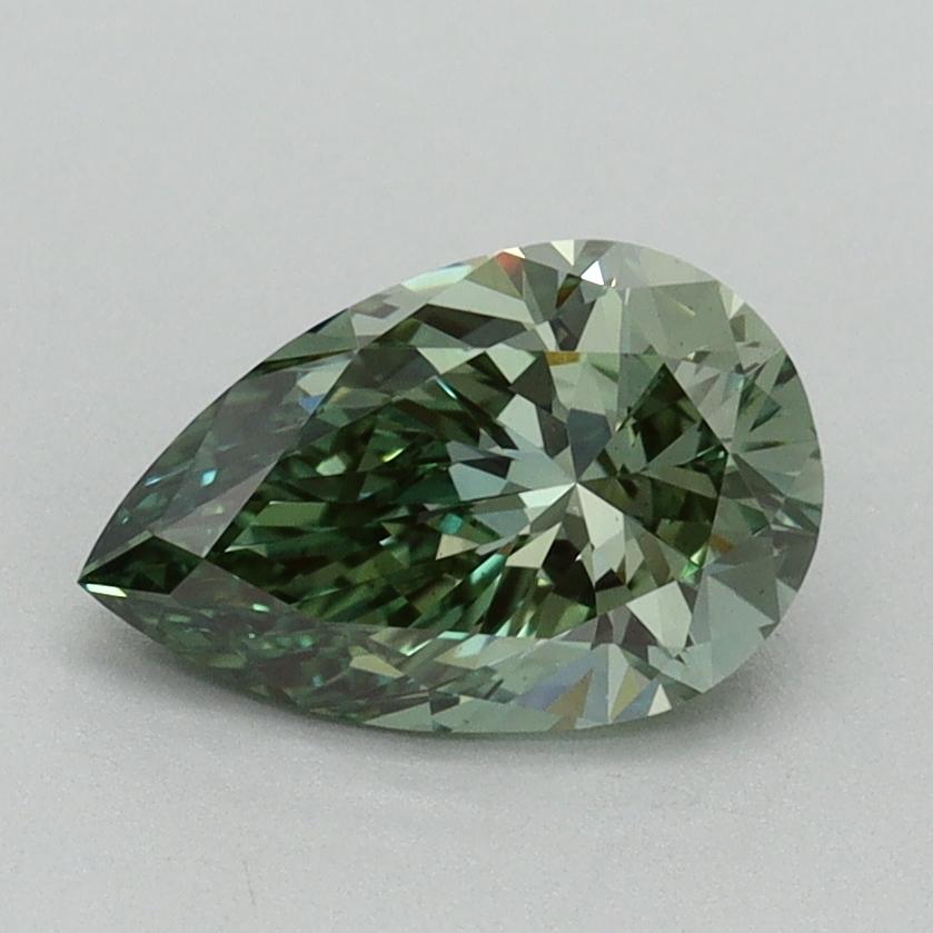 1.12 Ct. Fancy Vivid Green Pear Lab Grown Diamond
