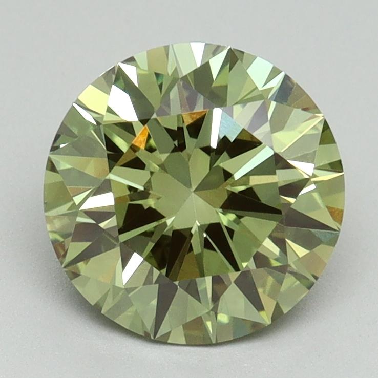 1.81 Ct. Fancy Vivid Green Round Lab Grown Diamond