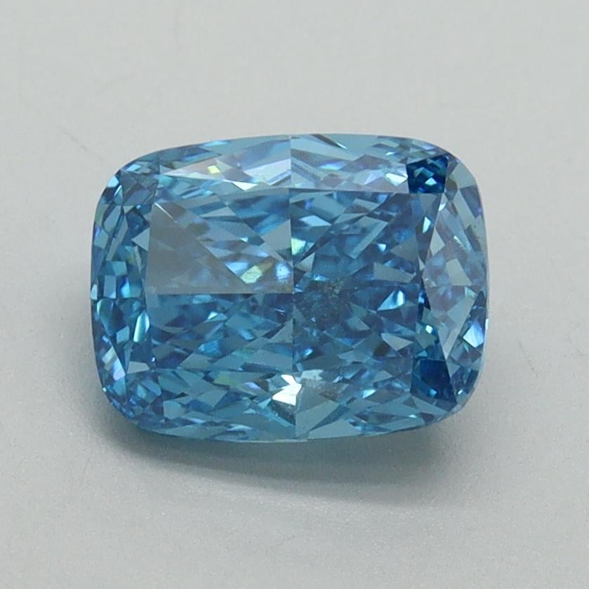 1.51 Ct. Fancy Vivid Blue Cushion Lab Grown Diamond