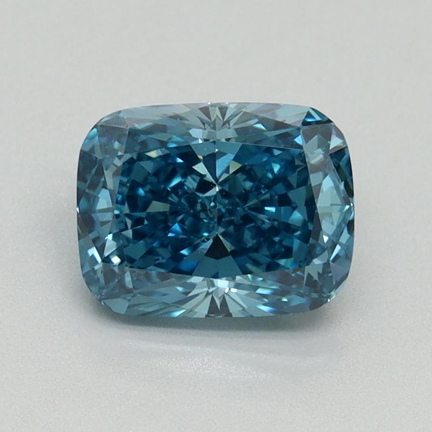 1.51 Ct. Fancy Vivid Blue Cushion Lab Grown Diamond