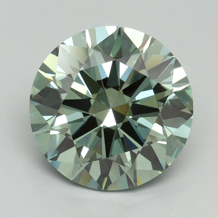 6.06 Ct. Fancy Vivid Green Round Lab Grown Diamond