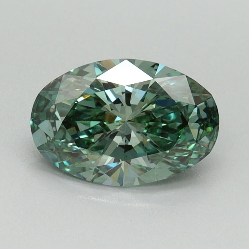 1.06 Ct. Fancy Vivid Green Oval Lab Grown Diamond