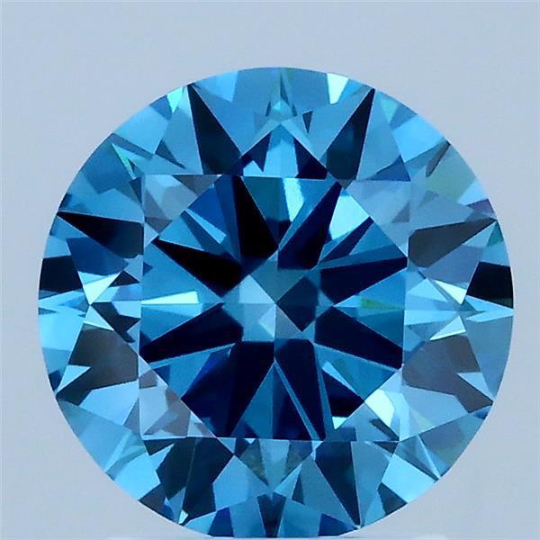 2.05 Ct. Fancy Vivid Blue Round Lab Grown Diamond