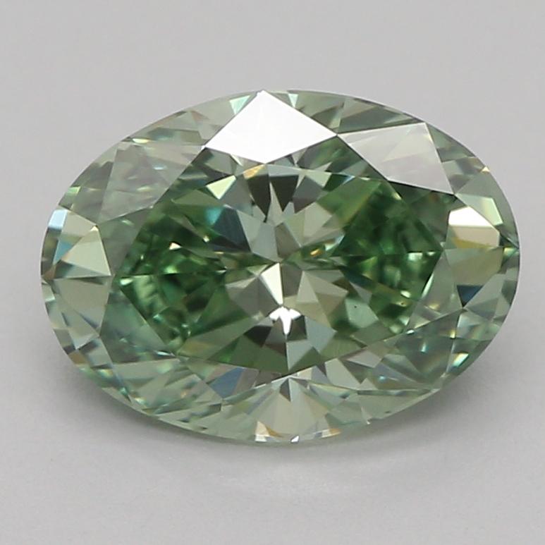1.09 Ct. Fancy Vivid Green Oval Lab Grown Diamond