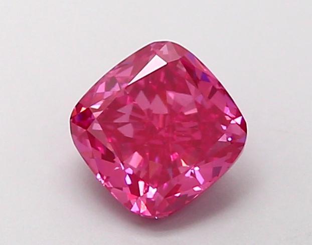 1.00 Ct. Fancy Vivid  Pink Cushion Lab Grown Diamond