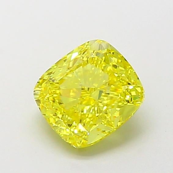 1.58 Ct. Fancy Vivid  Yellow Cushion Lab Grown Diamond