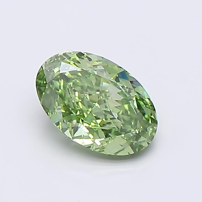 0.82 Ct. Fancy Vivid Green Oval Lab Grown Diamond