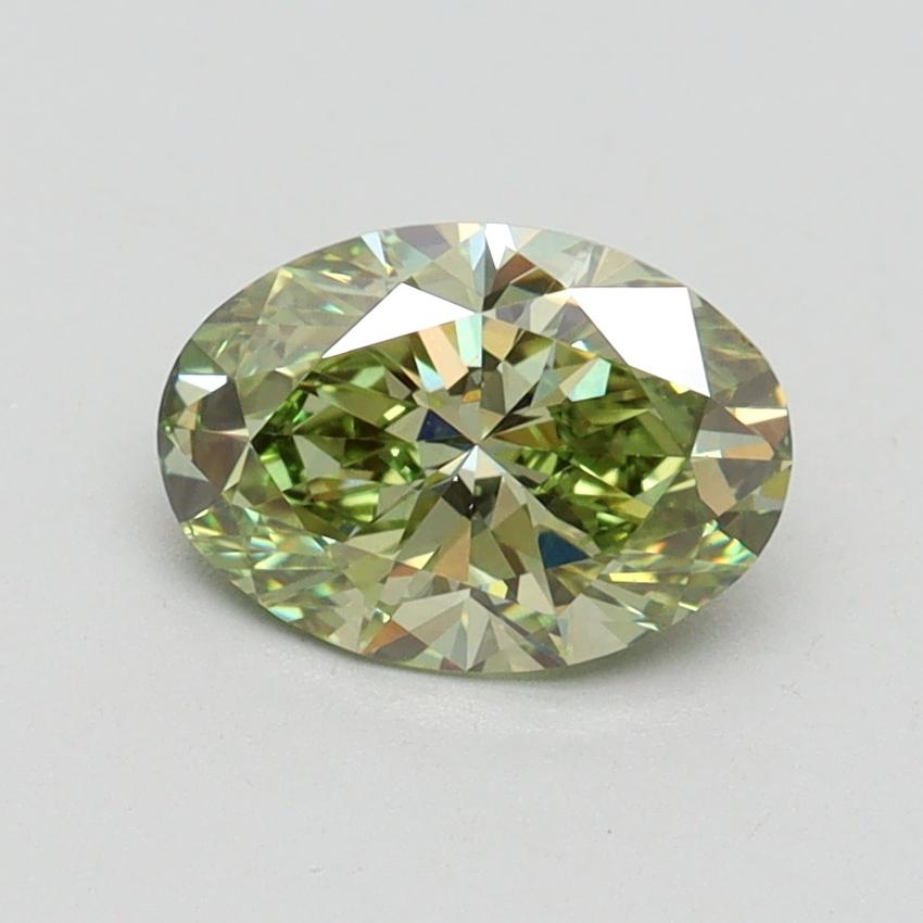 1.02 Ct. Fancy Vivid Green Oval Lab Grown Diamond